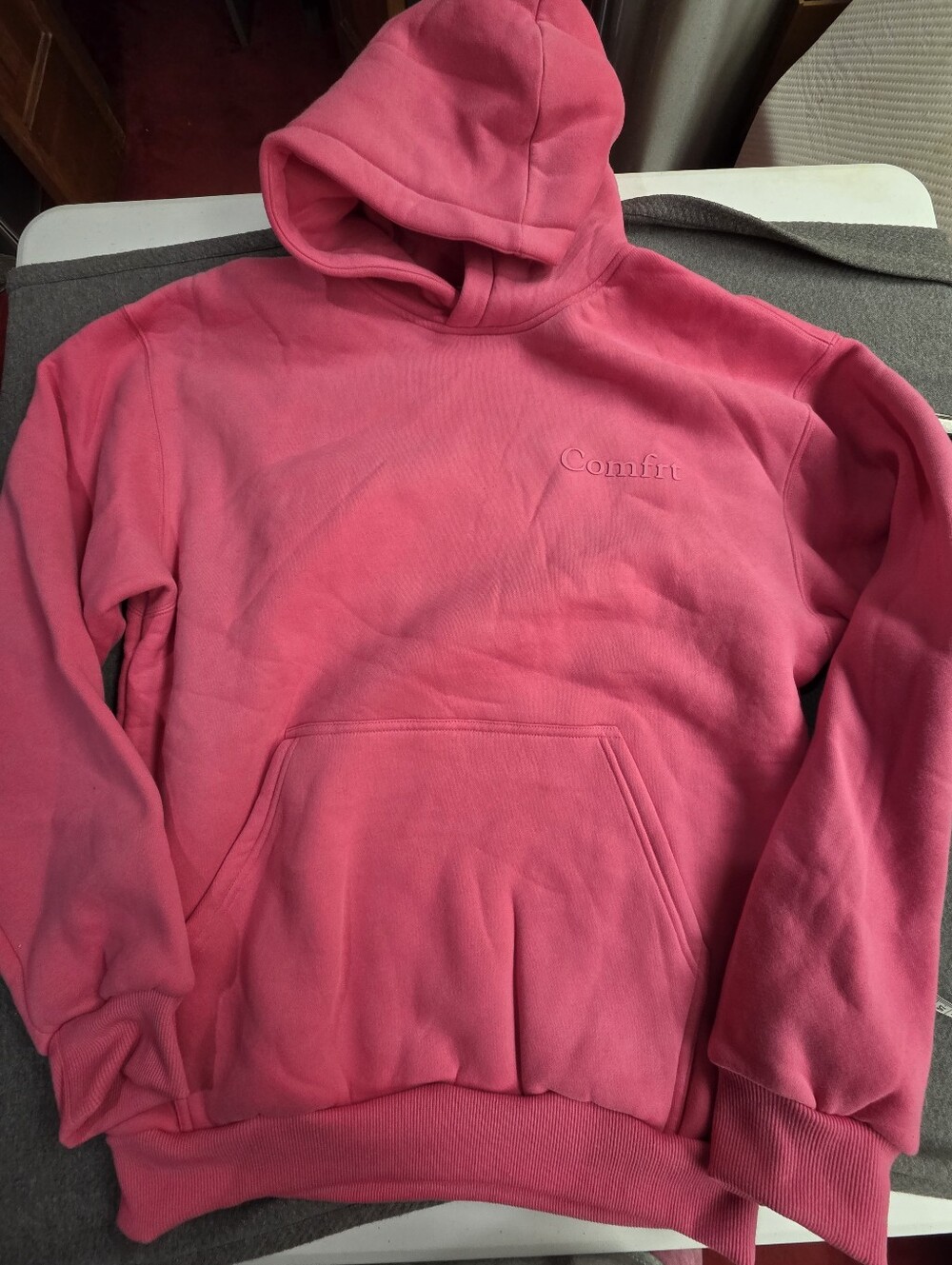 Comfrt Minimalist Hoodie, Size Small